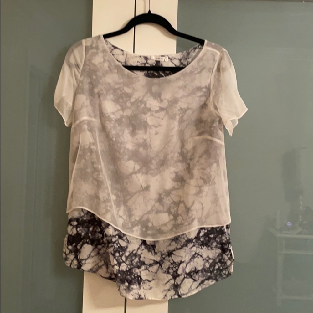 Silk and cotton blend t shirt
